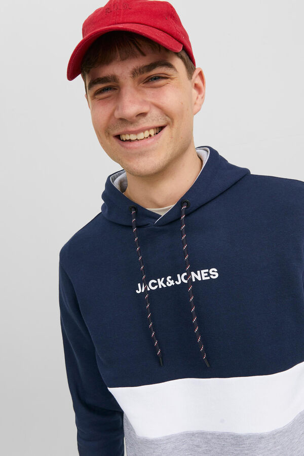 Jack & Jones Colour block hoodie Navy