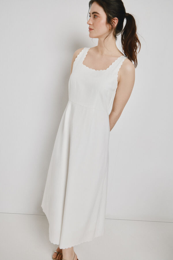 Vero Moda Vestido midi tirantes Blanco