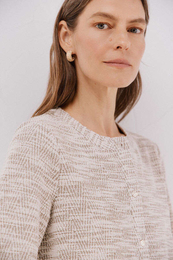 Cortefiel C&aacute;rdigan tweed Beige