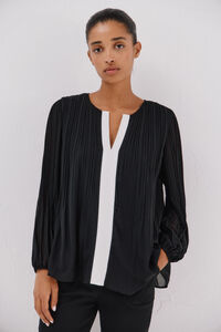 Cortefiel Blusa plissada contrastante