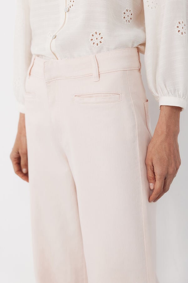 Cortefiel Pantalones Piping Rosa