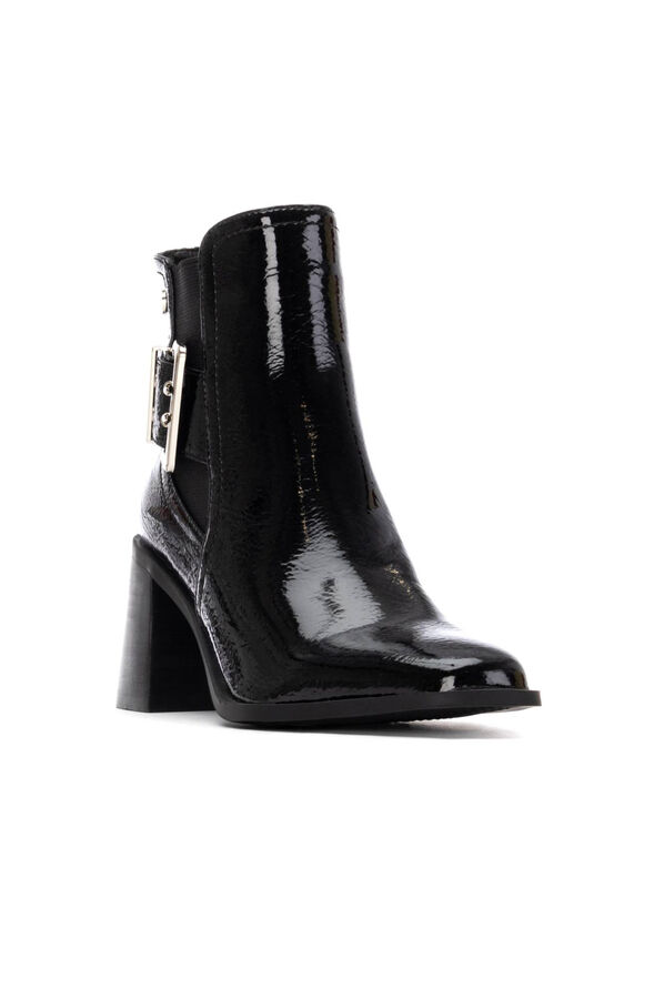 XTI Botins de salto estilo Chelsea Preto