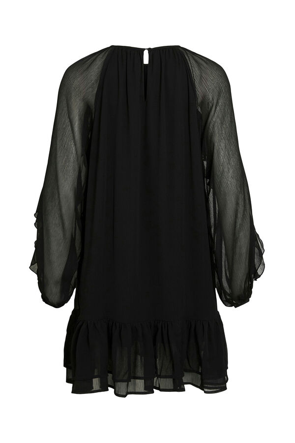 Vila Vestido curto com babados Preto