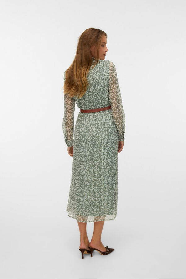 Vero Moda Vestido midi de gasa Green