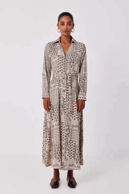 Vestido camisero estampado cruzado