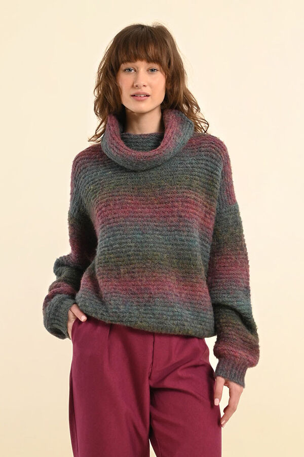 Mono Mujer Suéter De Cuello Alto Para Mujer Punto Acanalado