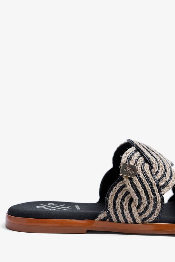 Popa Clicos jute flat sandal Black