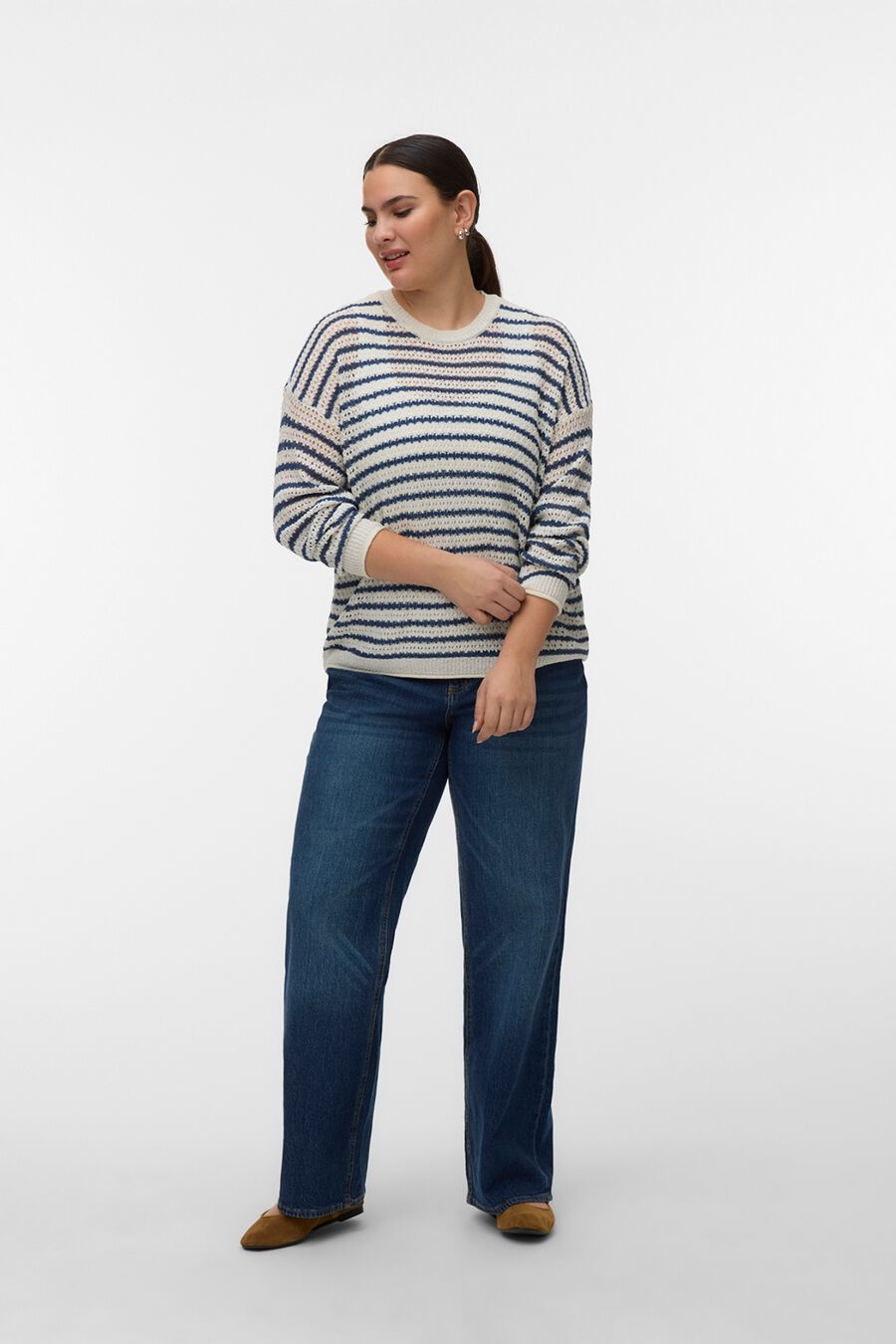 Jersey punto fino calado talla grande