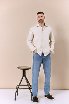 OOTO Camisa algod&oacute;n lino manga larga