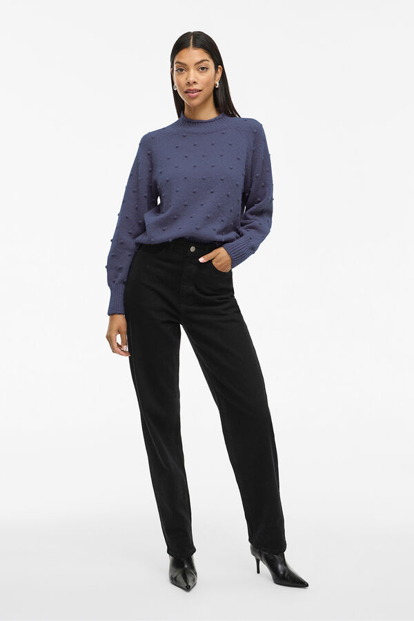 Vila Jersey con perlas de punto Azul intenso