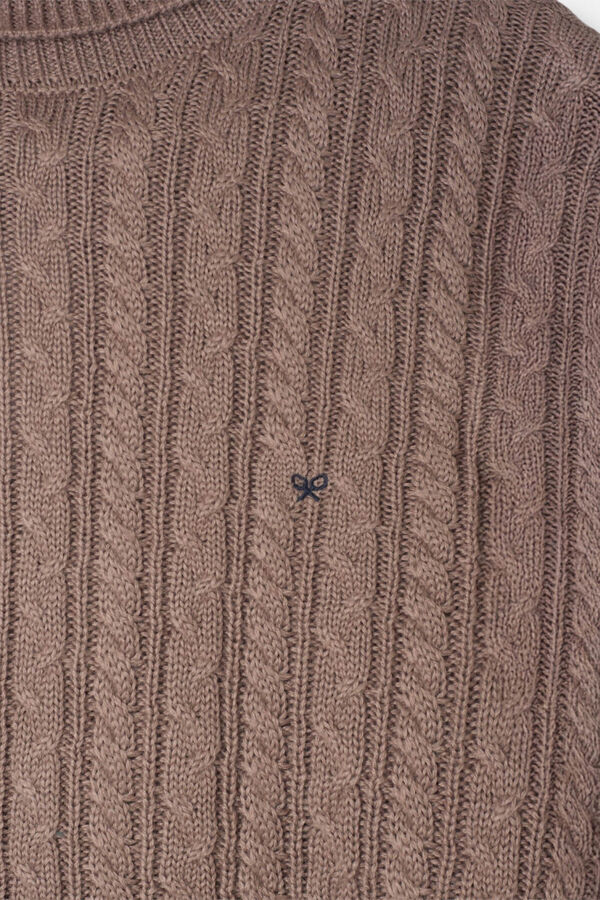 Silbon Jersey cuello vuelto de ochos Marr&oacute;n