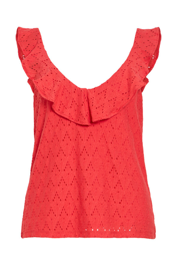 Vila Top de mujer con volantes de algod&oacute;n Coral