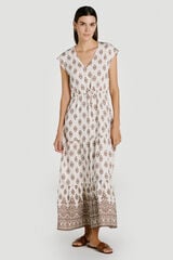 Vila Vestido midi estampado con viscosa Estampado blanco