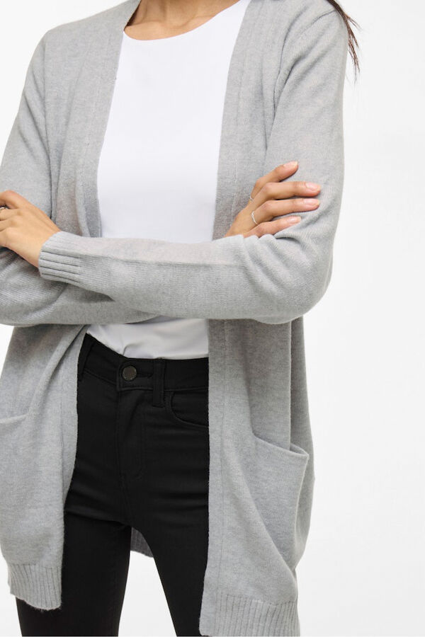 Vila C&aacute;rdigan de punto con viscosa Gris