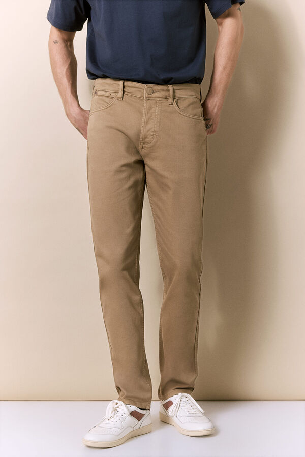 OOTO 5-pocket slim trousers Camel