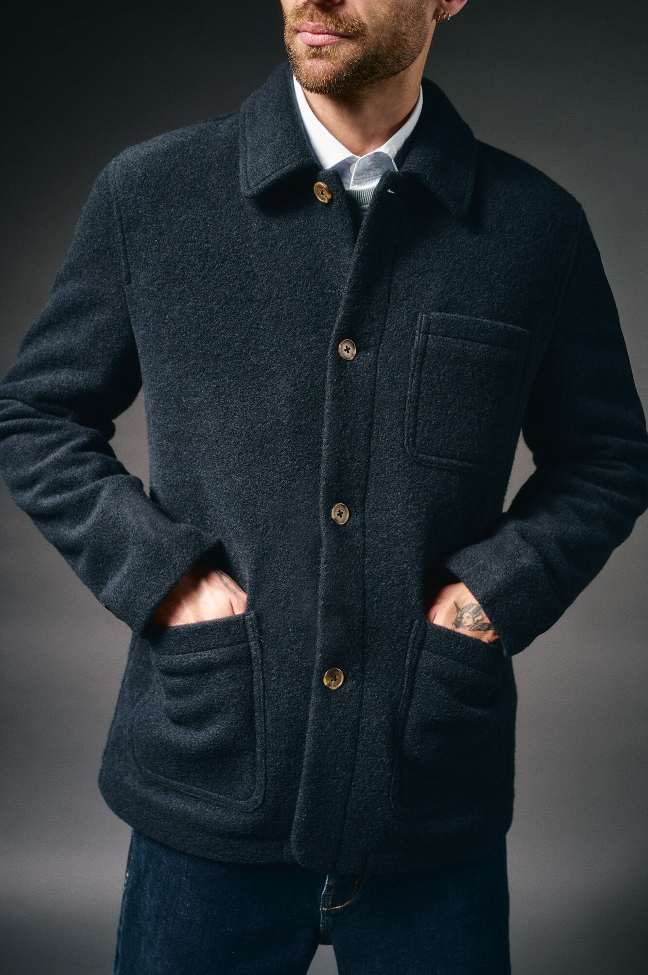 OOTO Chaqueta boucl&eacute; cuello camisero