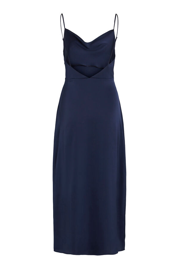 Vila Satin midi dress Navy