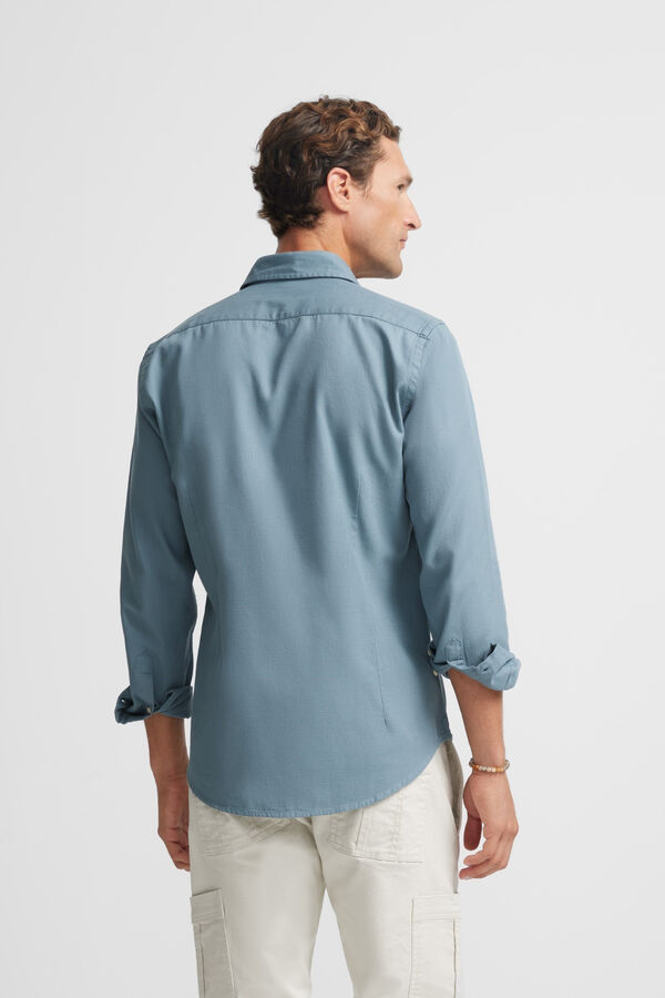 Silbon Camisa esporte micropique lisa Cinzento