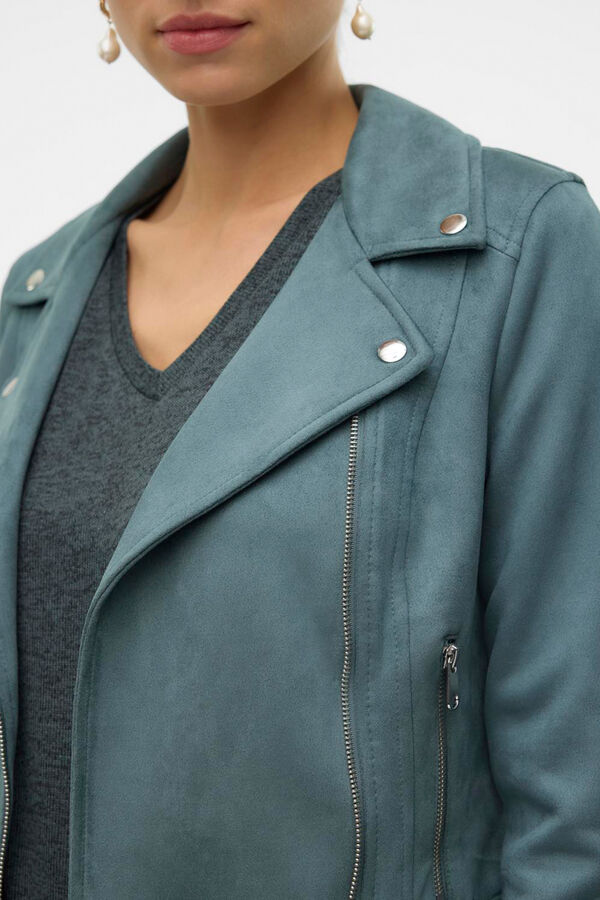 Vero Moda Blus&atilde;o em camur&ccedil;a com tachas Verde