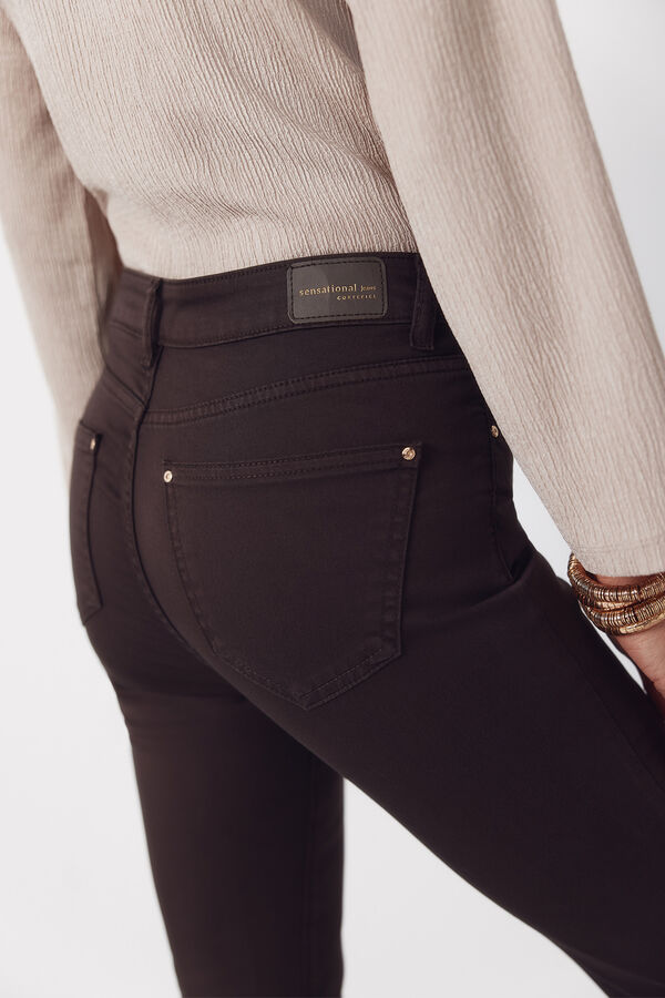 Cortefiel Jeans Sensational Pitillo color Marr&oacute;n oscuro