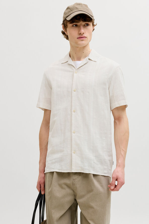 Jack & Jones Camisa resort lino Blanco