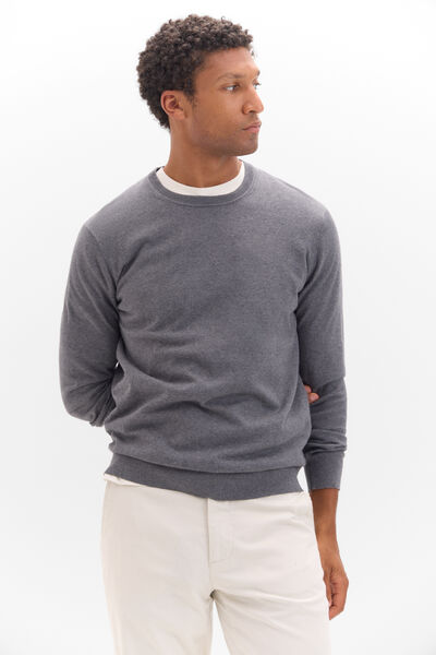 Cortefiel Jersey algodón cashmere cuello caja Gris