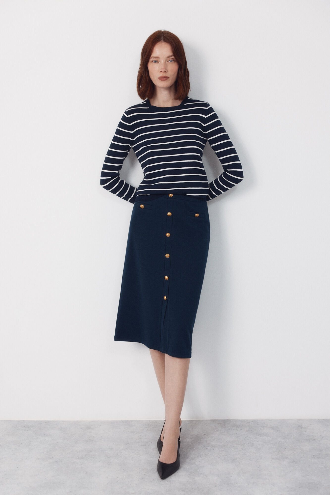 Cortefiel Falda punto botones