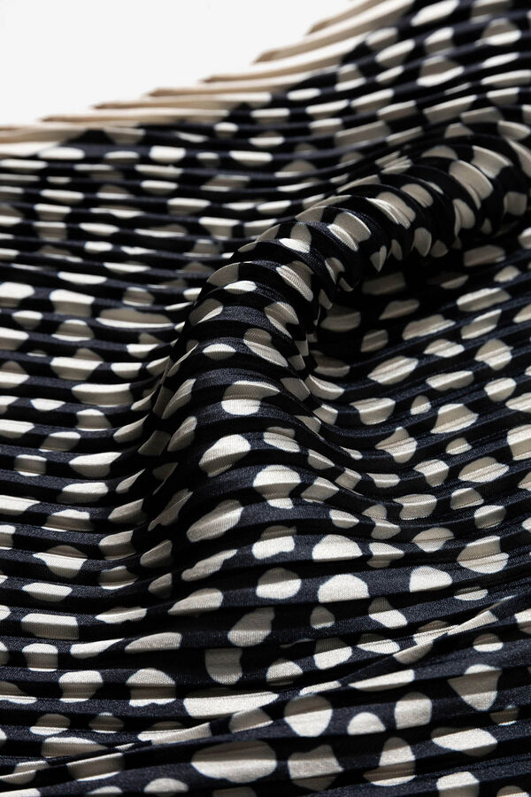 Vilanova Two-tone Printed Pleated Bandana Black