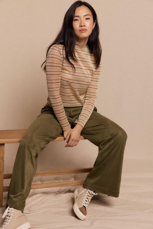 Slowlove Suede pleated trousers Green