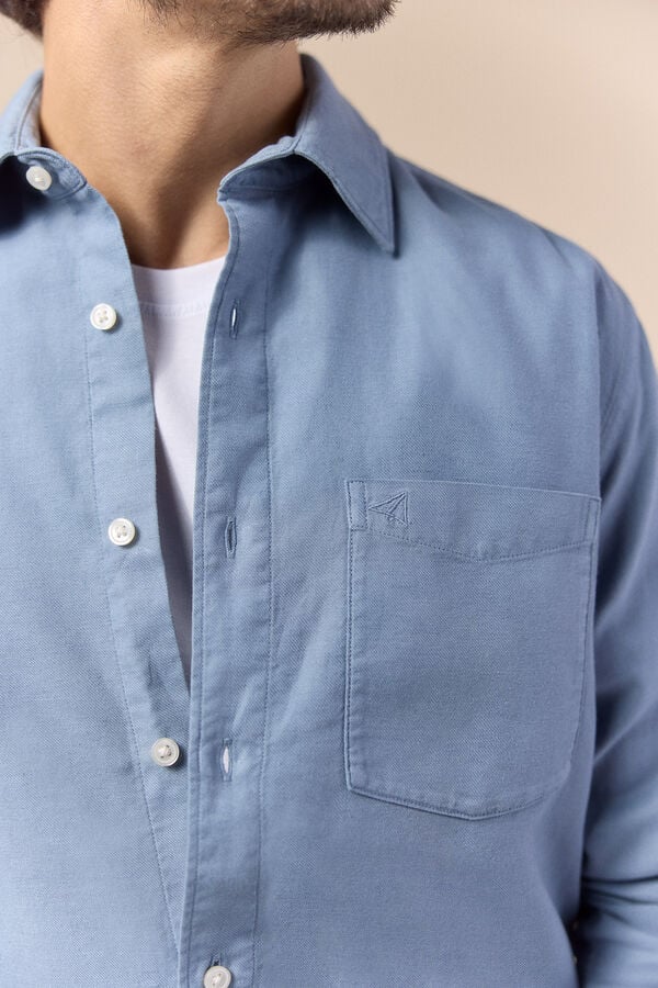 OOTO Camisa lisa fluida Azul