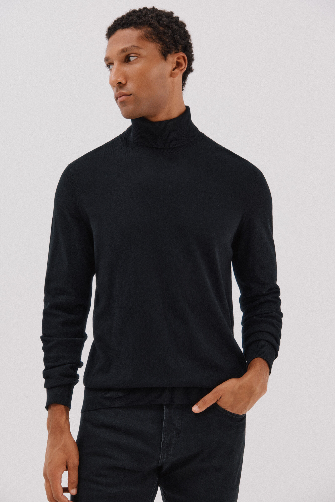 Cortefiel Jersey algod&oacute;n cashmere cuello alto