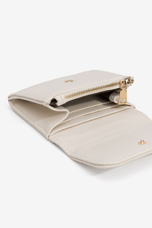 Vilanova Monedero efecto piel con solapa Beige