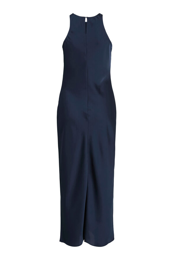 Vila Vestido midi satinado Azul marino