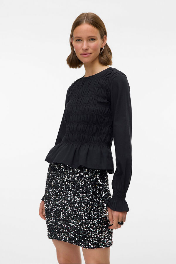 Vero Moda Falda corta lentejuelas Black