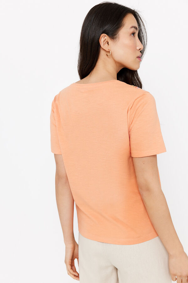 Cortefiel Camiseta bordado multicolor Orange