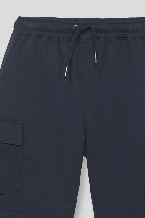 Street Monkey Bermuda cargo jersey-knit Navy