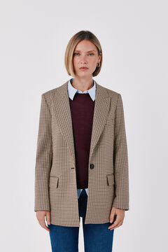 Cortefiel Blazer mujer de tejido de cuadros