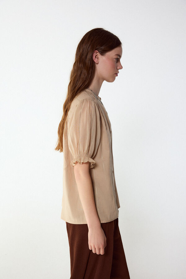 Slowlove Blusa dobby fluida Castanho