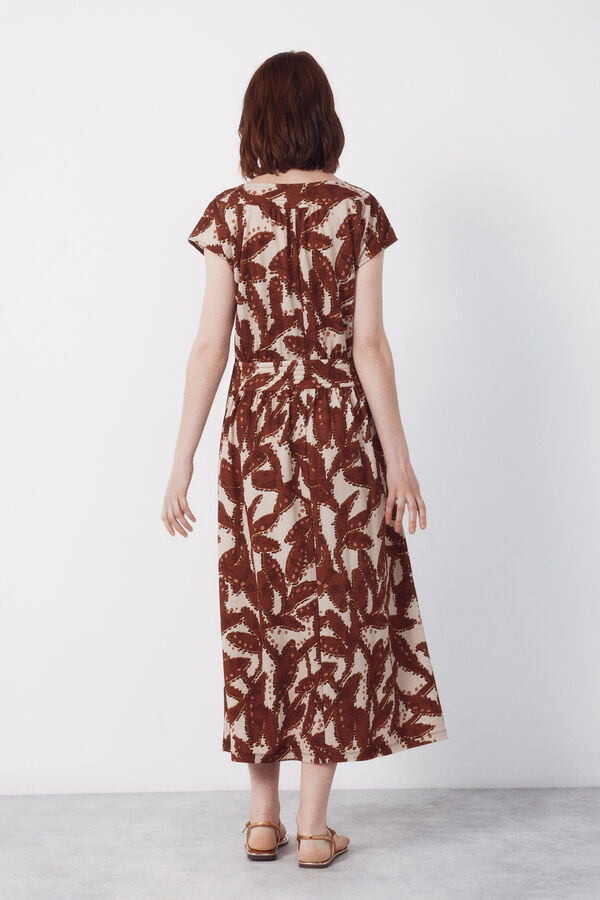 Cortefiel Vestido piqu&eacute; estampado Multicolor