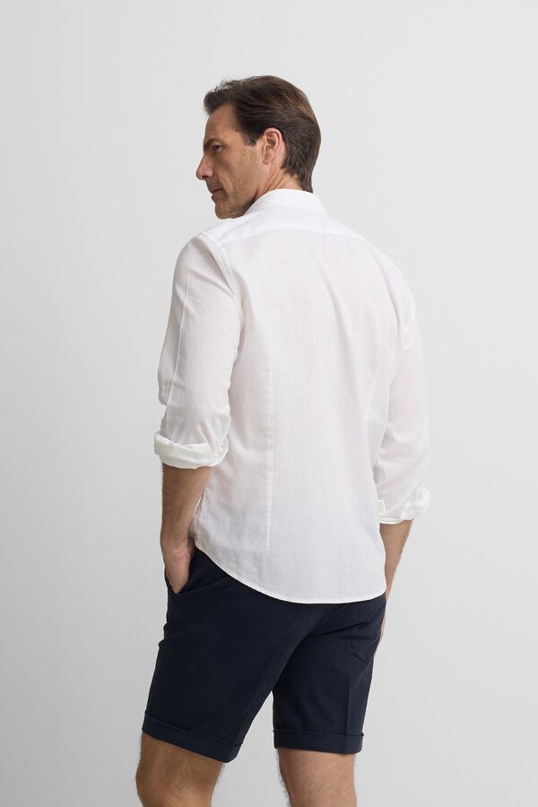 Silbon Camisa sport lino Blanco