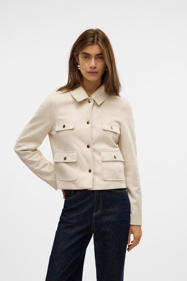 Vero Moda Cazadora efecto ante Beige