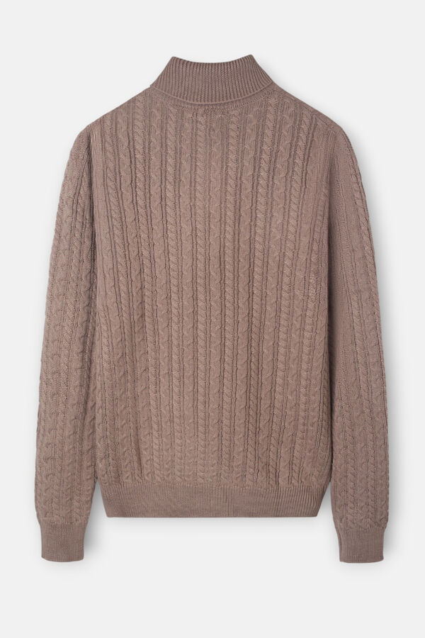 Silbon Jersey cuello vuelto de ochos Marr&oacute;n