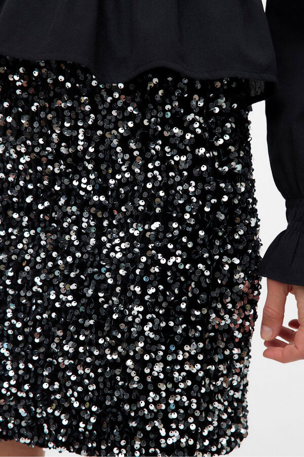 Vero Moda Falda corta lentejuelas Black