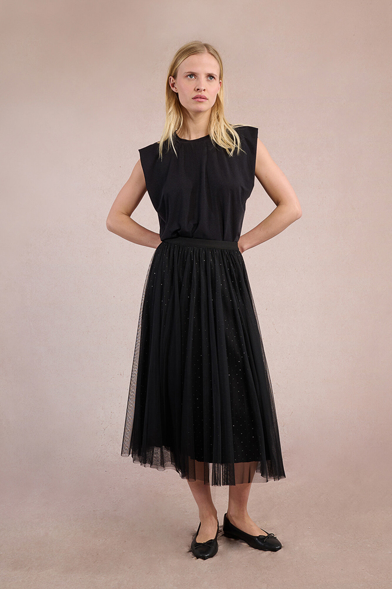 Molly Bracken Falda larga plisada de tul