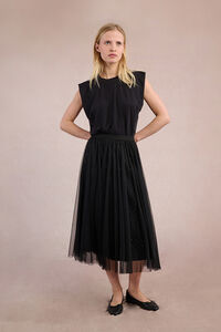 Molly Bracken Saia longa de tule plissada