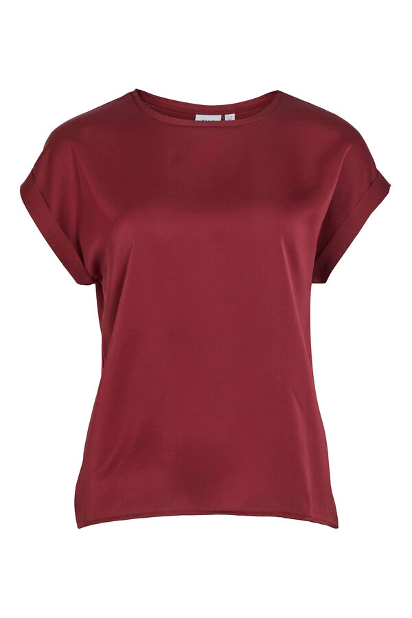 Vila Top de manga corta satinado Granate