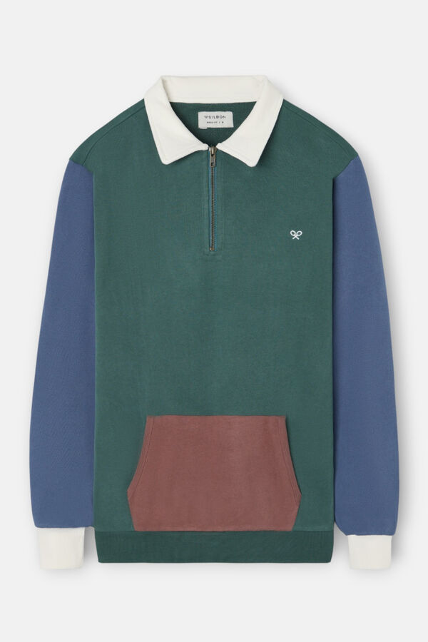 Silbon Sudadera media cremallera Verde