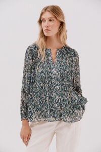 Cortefiel Blusa plisada contraste