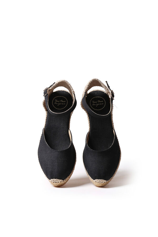 Toni Pons Alpargata de lino con cierre de hebilla Negro