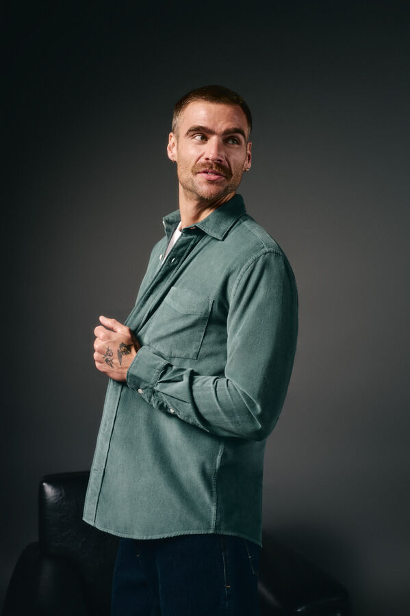 OOTO Camisa micropana lisa Verde